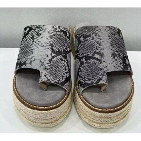 Diba True Demi Chase Snake Print Gray Wedge Sandal Espadrille New In Box Size 10 - Picture 4 of 9